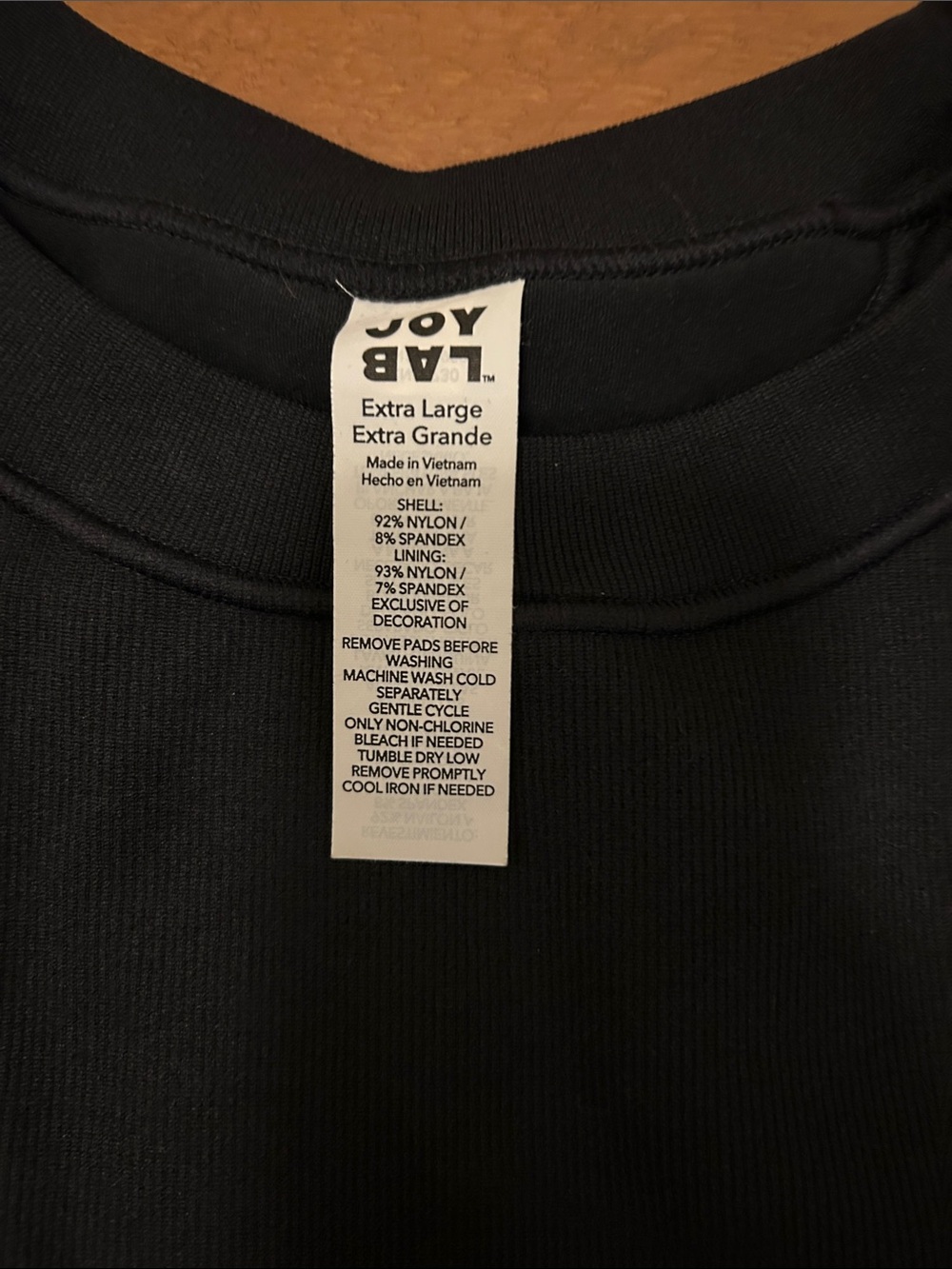 JoyLab Black Ribbed Cropped Tank - With Padding - Picture 2 of 3